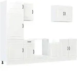 vidaXL 7-tlg. K&uuml;chenschrank-Set Kalmar Hochglanz-Wei&szlig; Holzwerkstoff