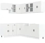 vidaXL 11-tlg. K&uuml;chenschrank-Set Porto Wei&szlig; Holzwerkstoff