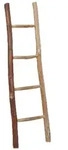 Relaxdays Dekoleiter, 116 cm hoch, Holzleiter Garten, 4 Sprossen, Kastanie,