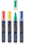 Securit&reg; 4er-Set Fl&uuml;ssigkreidemarker Waterproof - Gelb, Gr&uuml;n, Rot, Blau -