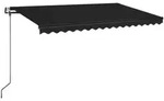 vidaXL Automatische Markise mit LED & Windsensor 450x350 cm Anthrazit
