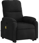 vidaXL Massagesessel mit Aufstehhilfe Schwarz Mikrofasergewebe
