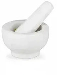 Relaxdays Marmor M&ouml;rser mit St&ouml;&szlig;el, robust & langlebig, Gew&uuml;rze, Kr&auml;uter,