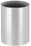PROREGAL Stillvoller runder Metall Papierkorb | 30 Liter, Hx&Oslash; 47x33,5cm | Silber