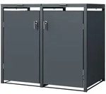 ML-Design M&uuml;lltonnenbox 2er f&uuml;r 2 Tonnen 240L 132x80x116,3 cm, Anthrazit, Stahl,
