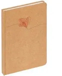 Notizbuch Heart, braun, 80 Blatt