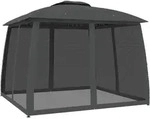 vidaXL Pavillon mit Doppeldach & Netzw&auml;nden Anthrazit 2,93x2,93m Stahl