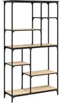 vidaXL B&uuml;cherregal Sonoma-Eiche 99x35,5x176 cm Holzwerkstoff und Stahl