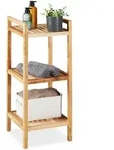 Relaxdays Badregal, Walnuss, 3 Ablagen, HxBxT: 81 x 35 x 35 cm, Standregal f&uuml;r