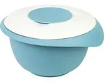 Westmark R&uuml;hrsch&uuml;ssel mit zweigeteiltem Deckel, 2,5 l, blau/wei&szlig;, 3153227B