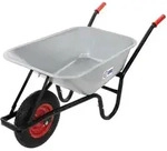 ECD Germany Schubkarre 100L verzinkt, Silber, 250kg Tragkraft, Luftreifen mit