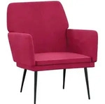 vidaXL Sessel Weinrot 62x79x79 cm Samt