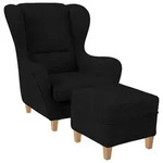 Supellex Sofia Ohrensessel mit Hocker | Design Vienna Schwarz