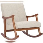 CLP Schaukelstuhl Morelia Stoff Walnuss creme