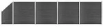 vidaXL Zaunelement Set WPC 792x(105-186)cm Schwarz