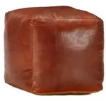 vidaXL Pouf Hellbraun 40 x 40 x 40 cm Echtes Ziegenleder