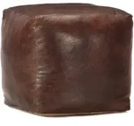 vidaXL Pouf Dunkelbraun 40 x 40 x 40 cm Echtes Ziegenleder