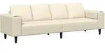 vidaXL Stoffsofa mit Kissen Creme 208 cm Cordstoff