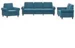 vidaXL 3-tlg. Sofagarnitur mit Kissen Blau Samt
