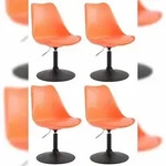 CLP 4er Set Esszimmerst&uuml;hle Maverick Kunststoff orange/schwarz