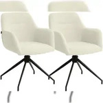 CLP 2er Set Esszimmerst&uuml;hle Merlinda Teddystoff Stoff HBT: 85x58x60 cm creme