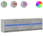 vidaXL TV-Schrank mit LED-Beleuchtung Betongrau 180x34x50 cm
