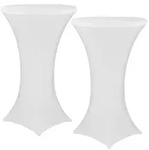 NYVI Stehtischhusse Gala Wei&szlig; &Oslash; 70-75 cm 2er Set Elastische Premium...