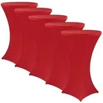 NYVI Stehtischhusse Gala Rot &Oslash; 70-75 cm 5er Set Elastische Premium...