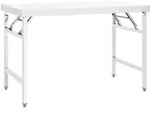 vidaXL K&uuml;chen-Arbeitstisch Klappbar 120x60x80 cm Edelstahl