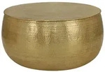WOMO-DESIGN Couchtisch &Oslash;62&times;33 cm, Gold, Aluminium, Hammerschlag, rund, Unikat,