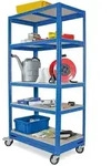 BRB Kommissionierwagen/Etagenwagen mit 5 Ebenen, blau, HxBxT 1905 x 900 x 500 mm