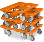 BRB 6x Logistikroller/Kistenroller f&uuml;r Beh&auml;lter 600 x 400 mm, Tragkraft 250...