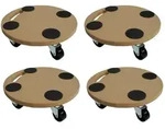 PROREGAL MegaDeal 4x Profi Transportroller mit 4 Rollen | Rund | HxBxT 11x30x30...