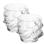 Intirilife 2x Whisky Glas in KRISTALL KLAR 'SCULPTURED' - 300 ml F&uuml;llmenge -...