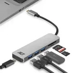 ACT USB-C Hub Kartenleser AC7050 Grau, Schwarz 0.15 m