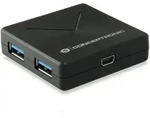 Conceptronic USB-Hub 4-Port 3.0 ->4x3.0 o.Netzteil sw - Hub