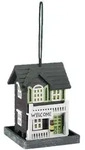 Relaxdays Vogelfutterhaus, Holz, zum Aufh&auml;ngen, Landhaus, HBT 23,5x18x18 cm,...