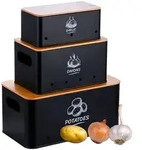 Relaxdays Aufbewahrungsbox 3er Set, Kartoffeln Zwiebeln Knoblauch, Gem&uuml;sebox