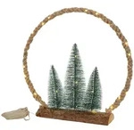 ECD Germany LED-Jute-Kreis 45x45x9,5 cm mit 45 warmwei&szlig;en LEDs, Deko...