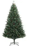 vidaXL K&uuml;nstlicher Weihnachtsbaum Klappbar mit Roten Beeren 240 cm