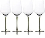 Intirilife 4x Wein Glas mit goldfarbenem Stiel - 380 ml F&uuml;llmenge - Rotwein