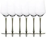 Intirilife 6x Wein Glas mit goldfarbenem Stiel - 380 ml F&uuml;llmenge - Rotwein