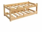 Relaxdays Weinregal, 8 Flaschen, Bambus, HBT 16,5 x 45 x 23,5 cm, Weinhalter f&uuml;r