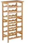Relaxdays Weinregal Bambus, Getr&auml;nkeregal f&uuml;r 28 Flaschen, HBT: 94 x 47 x 29 cm,