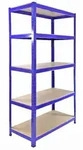 5x Monster Racking T-Rax 90cm Lagerregal Blau mit Gummihammer