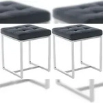 CLP 2er Set Edelstahl Sitzhocker Barci schwarz