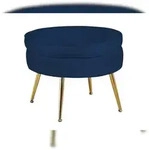 SalesFever Sitzpouf | rund | Bezug Samt-Stoff | Gestell Metall goldfarben | B...