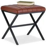 Relaxdays Sitzhocker, gepolstert, Kunstleder, Metall, Modernes Design, Fu&szlig;ablage