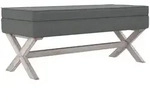 vidaXL Hocker mit Stauraum Dunkelgrau 110x45x49 cm Stoff