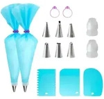 Intirilife 15-teiliges Spritzbeutel Set aus Silikon mit Edelstahl T&uuml;llen - Beutel 17
